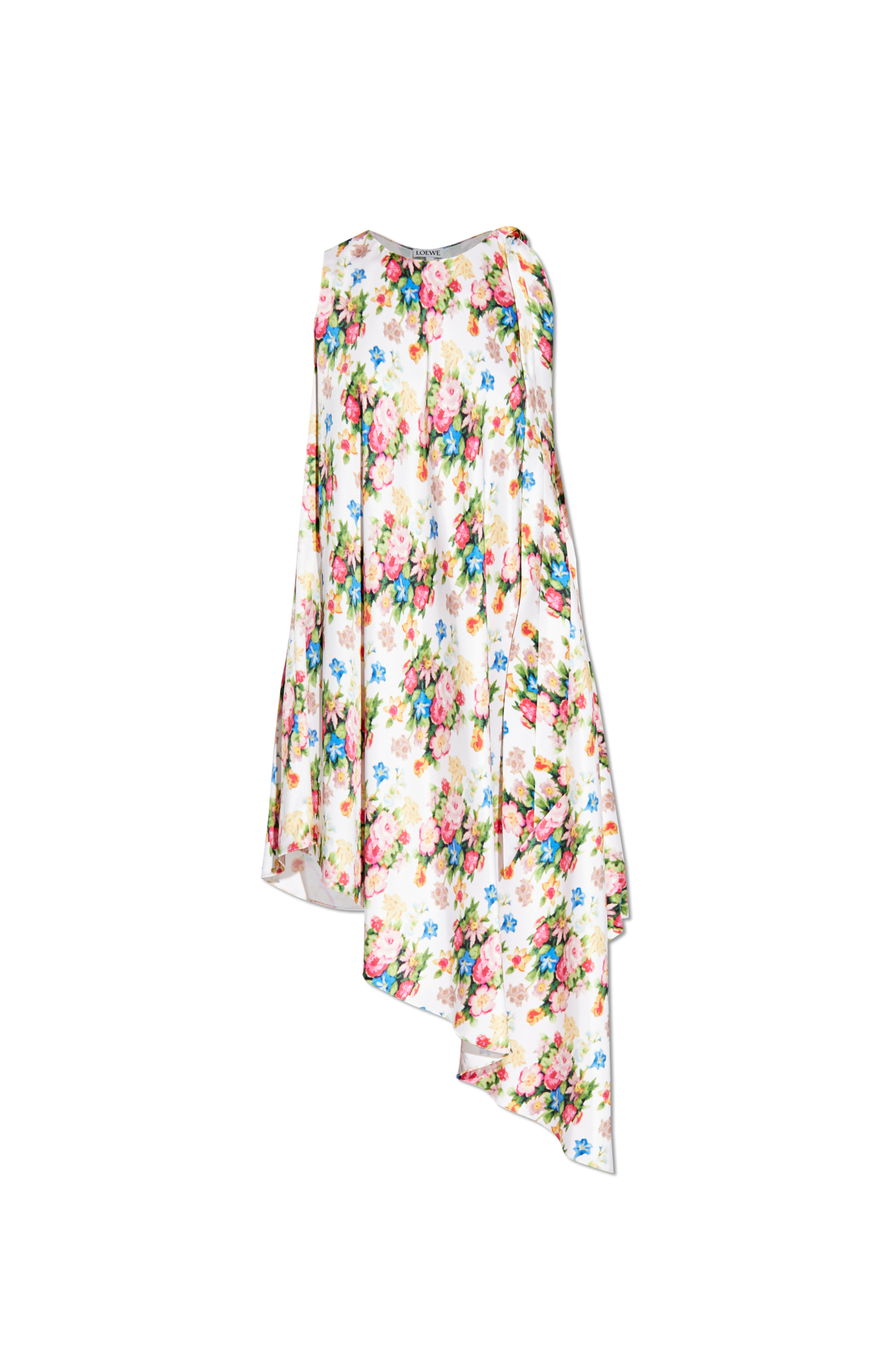Multicolour Silk dress with asymmetric hem Loewe - Vitkac AS